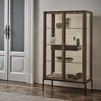 Contemporary display case ATSUKOaluminumwalnutglass