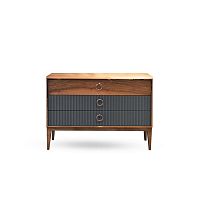 Contemporary chest of drawers secretwood veneermetalrectangular