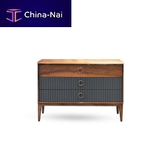 Contemporary chest of drawers secretwood veneermetalrectangular
