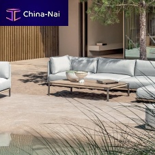 Contemporary coffee table Baiatravertinealuminum baserectangular