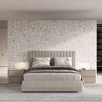 Double bed SOFTCASEcontemporaryupholsteredwith headboard