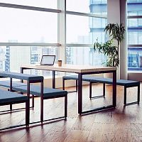 Contemporary table ALT PIAZZAwoodenmetal baserectangular