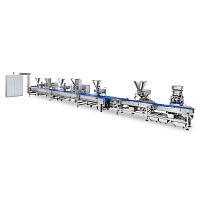 Automatic cake production line for the food industry