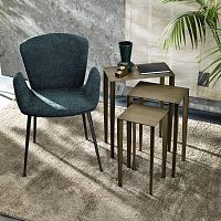 Contemporary pedestal table TRISpainted metalmetal basesquare