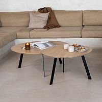 Contemporary coffee table Co oakHPLmetal base