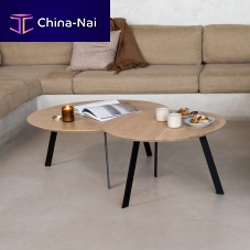 Contemporary coffee table Co oakHPLmetal base