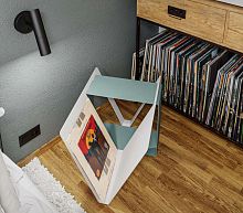 Contemporary bedside table JOINmetalwith magazine rackwith storage compartment