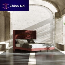 Double bed BARDOTcontemporaryupholsteredwith headboard