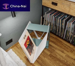 Contemporary bedside table JOINmetalwith magazine rackwith storage compartment
