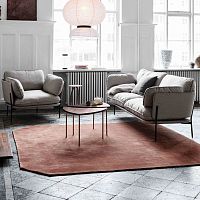Contemporary coffee table PINWHEELsolid woodsolid wood baseround