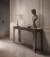 Contemporary sideboard table BUBBLES metalglassmetal base