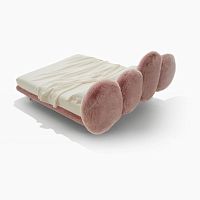 Double bed Cipriaoriginal designupholsteredwith headboard