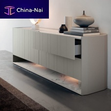 Contemporary sideboard GOLDlacquered woodoakwalnut