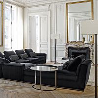 Contemporary side table Eliossolid woodMDFtempered glass