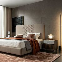 Contemporary bedside table L12wood veneerwood veneer baserectangular
