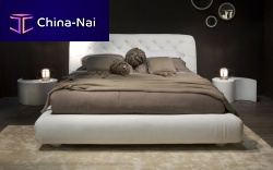 Double bed VIRGOLAcontemporaryupholsteredwith headboard