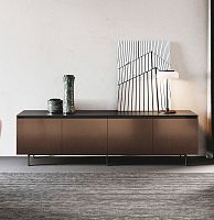 Contemporary sideboard LABanodized aluminumstonebrown