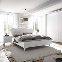 Double bed NIVEAclassicwith upholstered headboardoak