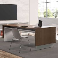 Contemporary work table REEFwoodenmetal baserectangular