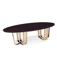 Contemporary dining table DOTbeechpolished brassoval