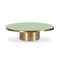 Contemporary coffee table RIOlacquered woodbrass baseround