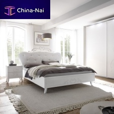 Double bed NIVEAclassicwith upholstered headboardoak