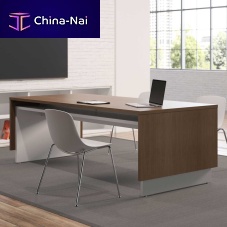 Contemporary work table REEFwoodenmetal baserectangular