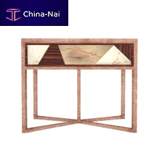 Contemporary bedside table Diasporewoodenmarblewaxed wood base