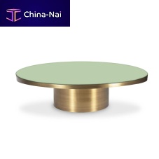 Contemporary coffee table RIOlacquered woodbrass baseround