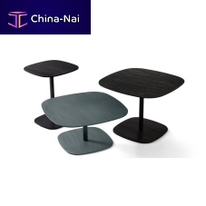 Contemporary side table CHANTALbrushed aluminumaluminum basesquare