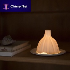 Porcelain tealight holder NIGHT IGLOO, stripedhome