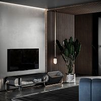 Contemporary TV cabinet ORLEANS lowboardwith storagewith built-in light