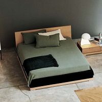 Double bed NIKKAcontemporarywith headboardwith in-base storage
