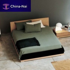 Double bed NIKKAcontemporarywith headboardwith in-base storage