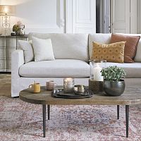 Traditional coffee table LEOoakiron baseoval