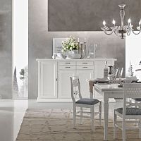 Traditional sideboard lacquered woodwhite