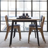 Contemporary dining table Trestle oakAmerican walnutplywood