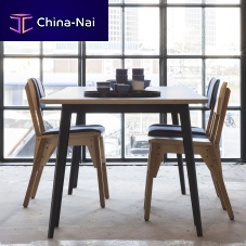 Contemporary dining table Trestle oakAmerican walnutplywood