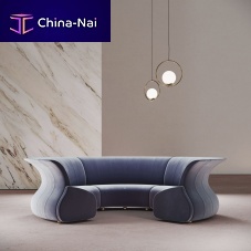 Round sofa ECLIPSEcontemporaryfabricleather
