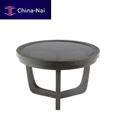 Contemporary side table MAXTONoaktempered glassoak base