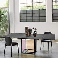 Contemporary table THEOtempered glasspainted metal baserectangular
