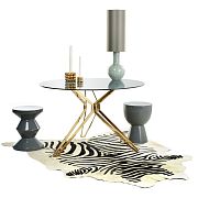 Contemporary dining table glasspolished stainless steelround