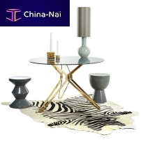 Contemporary dining table glasspolished stainless steelround