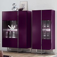 Glass china cabinet FONIS contemporarywoodenaluminum