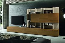 Contemporary TV wall unit 0SFE3186solid wood