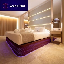 Double mattress support upholsteredwith coverfor hotel rooms