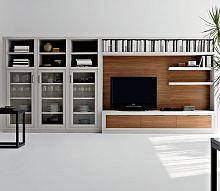 Contemporary TV wall unit MELOGRANOlacquered woodashmodular