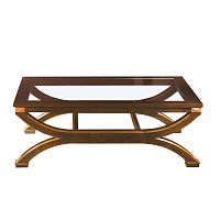 Traditional coffee table OROPESAglasswalnutwood veneer