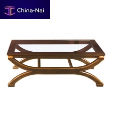 Traditional coffee table OROPESAglasswalnutwood veneer