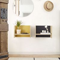 Wall-mounted shelf LAUKIcontemporarylacquered woodoak